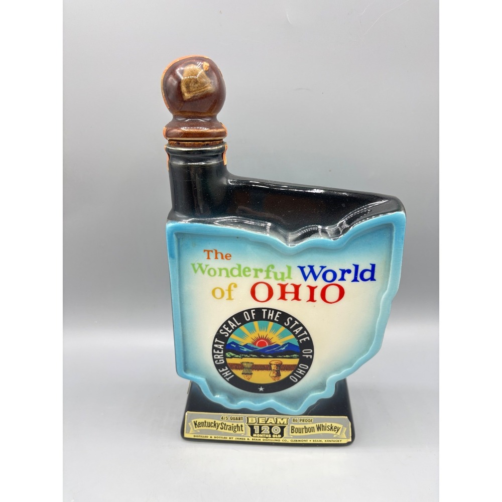 Vtg 1966 Jim‎ Beam Ohio State Decanter Wonderful World of Ohio Regal EMPTY Bar